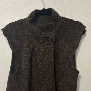 No Boundaries Brown Knit Sleeveless Cardigan Vest w/ Pockets – Cozy & Chic